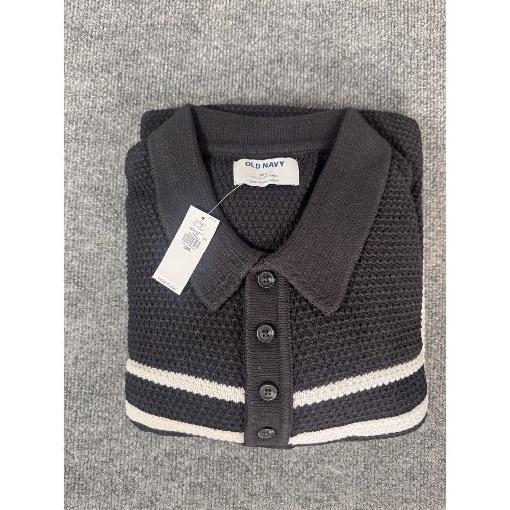 Old Navy textured knit rugby/polo sweater in XXXL, 100% cotton.